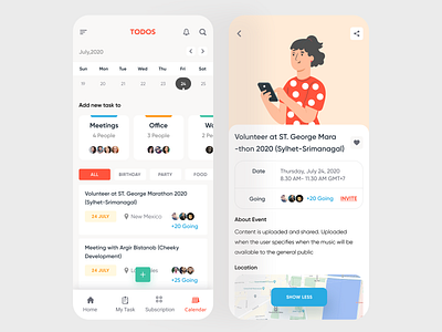 Task Management App (Inner Screens) clean creative event event create eventapp hybridapp illustration mobile app task create task management task manager taskapp taskmanagement ui user interface ux