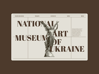 National art museum of Ukraine | Main Page design main page museum page shot ui ux design ui ux web