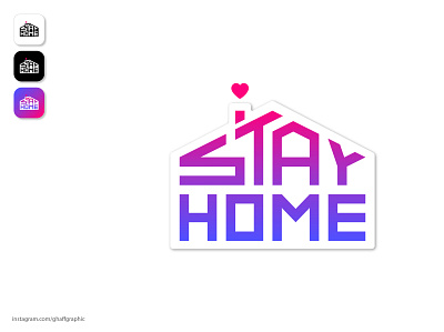 Stay home logo 2 branding design flat graphic design icon logo minimal type typography vector