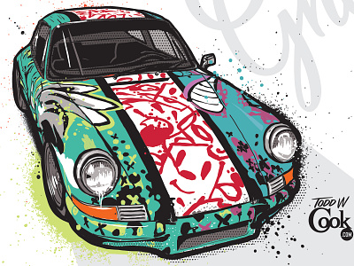 Graffiti Porsche automotive design graphic design illustration illustrator porsche racing vector