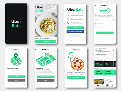 Boarding Page-UberEats app branding design illustration illustrator uber design ubereats ui ux