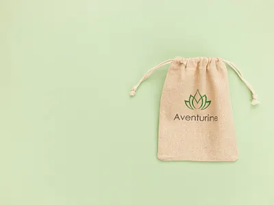 Aventurine poche en lin branding design logo logo design logodesign logotype lotus lotus flower lotus logo