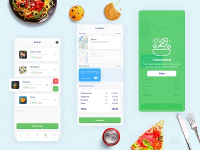 Food Order App UI / UX Design app art branding character illustration mobile ui ui design ux web design