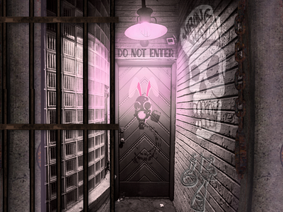 Do not enter affinity photo club door graffiti neon