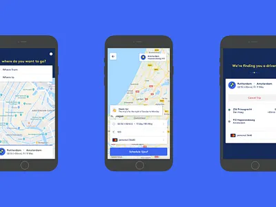 Sjauf — chauffeuring app UI design