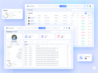 Employees & Profile Screen analytics app clean ui dashboard employees icon medical app productdesign profiles saas saas app saas design table tabs ui ux web ui webapp