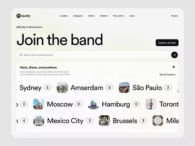 Spotify Jobs Website design spotify ui ui ux ui design uidesign uiux web web design webdesign website website design