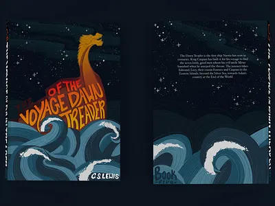 Book 5 The Voyage of the Dawn Treader REDESIGN book cover design book illustration book redesign branding chronicles of narnia icon illustration illustrator logo pattern typography vector