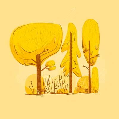 autumn digitalart drawing forest illustration nature illustration procreate procreateapp trees yellows