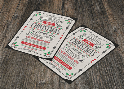 Christmas Flyer PSD Template design illustration latest psd mockup