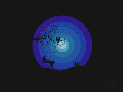 Dreaming night flat designs illustration vectorart