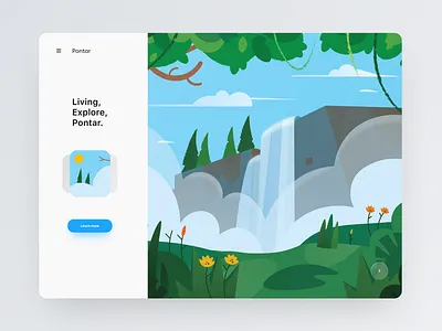 Pontar - illustration series app clean desktop illustration landing landing page minimal nature travel ux web web illustration webdesign website