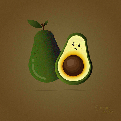 Angry avocados illustration vector