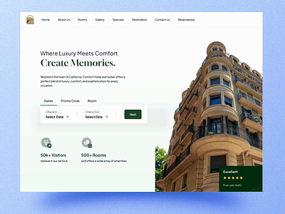 Comfort Hotel Website Design animation app booking branding design hotel hotelui illustration motion graphics typography ui vector vivanshinfotech