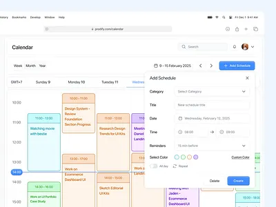 Calendar Dashboard agenda appointment calendar clean dashboard design managemenet minimalist popular product design productivity project management saas schedule todo ui ux web web app website