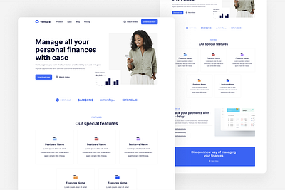 Ventura - SaaS Website Design daily ui design digital finance graphic design product product design saas ui uidesign uiux uiuxdesign user interface ux uxui web webdesign website
