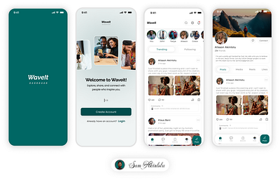 WaveIt - A Social Media App media app social app social media social media app social media app ui ui ux