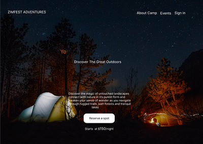 Camping Site UI/UX animation design typography ui ux