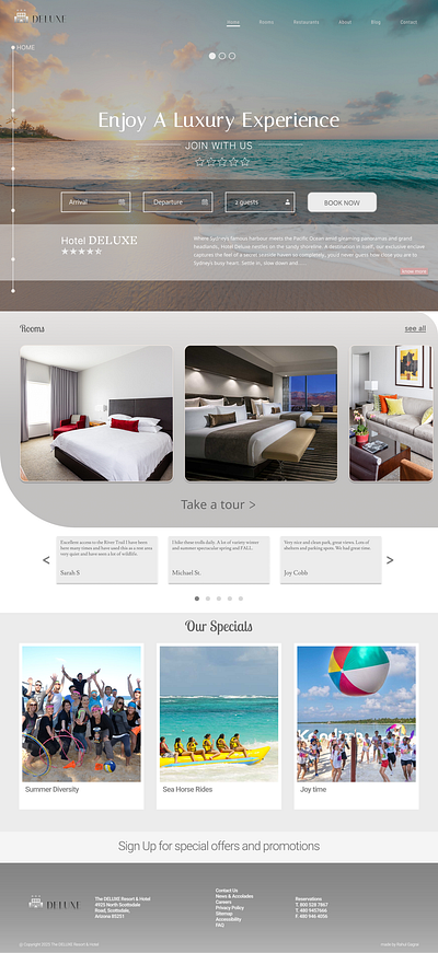 🏨 Hotel DELUXE – UI Idea 3d animation branding design figma graphic design illustration logo ui ux vector