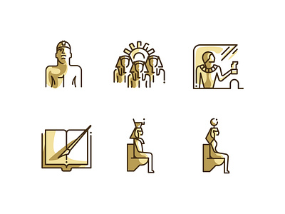 Icons set of pharaonic symbols design icon icon set icons illustration line logo ui vector