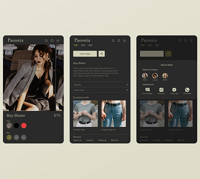 Daily UI 10 - Social Share clothing daily ui 010 dailyui dailyuichallenge design fashion retail share shopping social media social share ui ux uxdesign