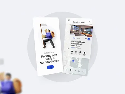 Hotel Booking App Design app app design booking creative design hostel hotel hotel booking illustration mobile app resort ui ux vacation