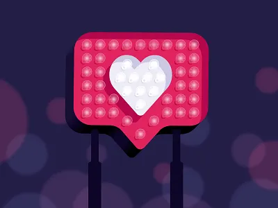 Night Like city icon illustration instagram isometric light bulbs night sign vector