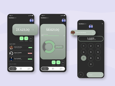 Hamilton Bank App - User Interface app app design branding figma figma app flat icon ui design web webdesign