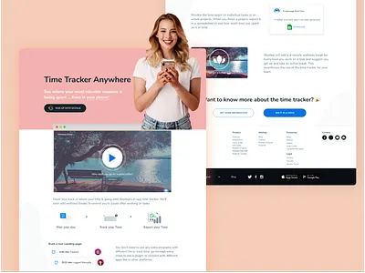 Time tracker website landing page💥 landing page landing page ui ui ux web