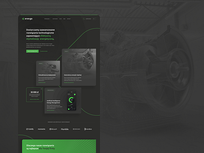 Energo – Energy saving solutions for industry brand dark design energy industry landing page layout solution solutions ui ux web design webdesign