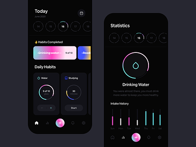 Habit Tracker App 3d app branding daily habits daily tracker design habit app habit tracker habitat health illustration inspiration logo meditate app mobile app tracker tracker app ui ux wstyle