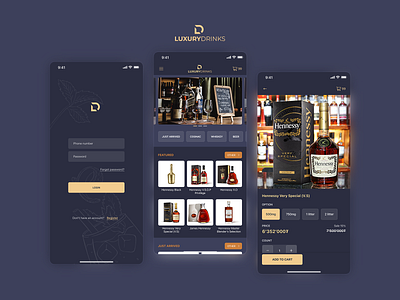 LuxuryDrinks - UI/UX application application design design figma ui ui design uidesign ux ux design uxdesign