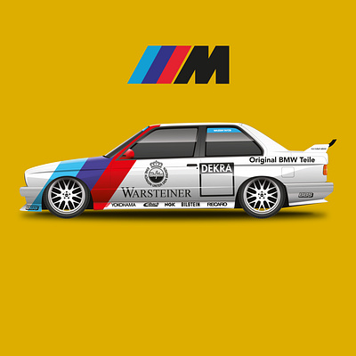 BMW E30 M3 DTM adobe illustrator art car creative design durban graphicdesign illustration south africa vector vectorart