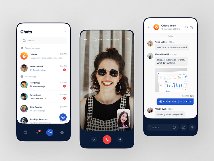 Chat Mobile App 💬 by Rohmad Khoirudin for Odama on Dribbble