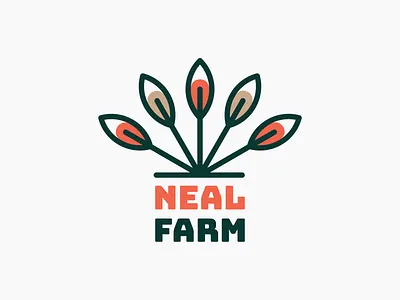 Neal Farm Logo! brand brand identity branding farm flower geometric icon illustration leaf leaves logo logo design logodesign mark plant symbol tree visual identity wheat