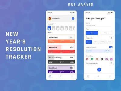 Habit Tracker App UI adobe xd app ui app ui design design habit app habit app ui habit tracker habit tracker app new year new year resolution tracker tracker app tracker app ui ui uiux