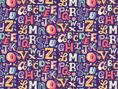 Illustrated Alphabet hand lettering handwritten type illustration letterer lettering letters pattern typography