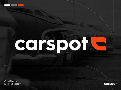 Carspot Logo Design auto brand branding c car clever identity identity design initial initial letter logo initial logo letter lines logo mark mirror side mirror simple symbol