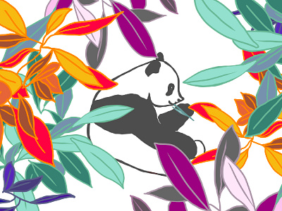 panda animal bamboo leaf leaves panda tree