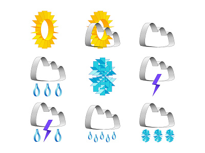 Weather icons blue cloud design drop forecast graphic icon lightning nature rain sign sky snow snowflake sun symbol weather web website