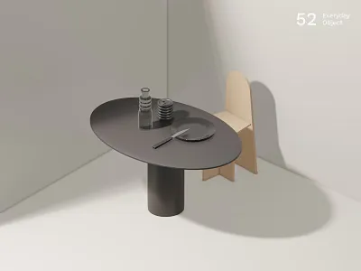 Still life 21 | Everyday object 3d colors illustration interior minimal minimalism minimalist simple table