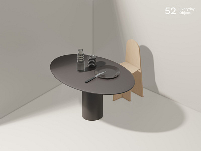 Still life 21 | Everyday object 3d colors illustration interior minimal minimalism minimalist simple table