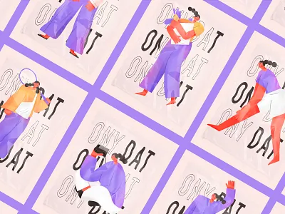 One day design draw flat flat illustration illustration one day people illustration typography vector