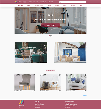 Maynooth Furniture - Homepage adobe xd homepage maynooth maynooth furniture ui ui design ui ux ui ux design ux web