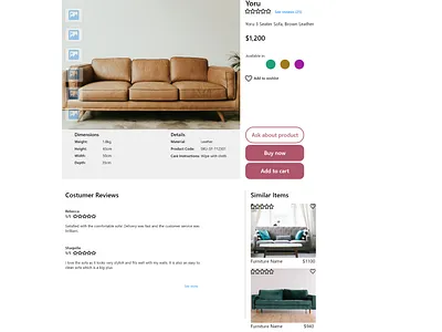 Maynooth Furniture - Product Page adobe xd design maynooth maynooth furniture ui ui design ui ux ui ux design ux web