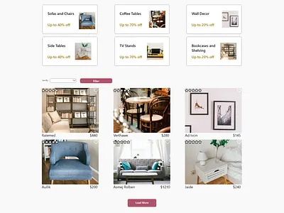 Maynooth Furniture - Category Page adobe xd design maynooth maynooth furniture ui ui design ui ux ui ux design ux web