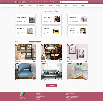 Maynooth Furniture - Category Page adobe xd design maynooth maynooth furniture ui ui design ui ux ui ux design ux web