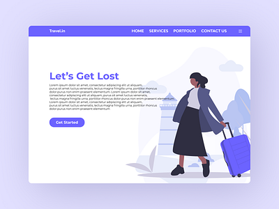 Simple Travel App Landing Page | Travel.in branding figma figmadesign landing page landing page design landingpage travel travel app travelling ui uidesign uiux uxdesign web webdesign webdesigner webdevelopment website concept website design websites