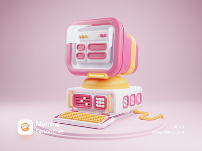 Computation Error 3d 3d art blender blender3d computer cute desktop diorama icon icon set iconography illustration isometric isometric design isometric illustration low poly pastel pc sweet workspace