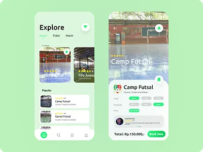 Boking Futsal boking app figma uidesign uiux uiuxdesigner ux uxdesign
